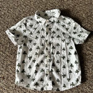 Zara 18-24 month linen blend palm print short sleeve